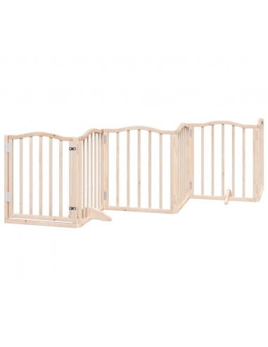 Cancello per Cani Pieghevole 6 Pannelli 300 cm Legno di Pioppo