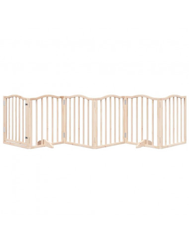 Cancello per Cani Pieghevole 6 Pannelli 300 cm Legno di Pioppo