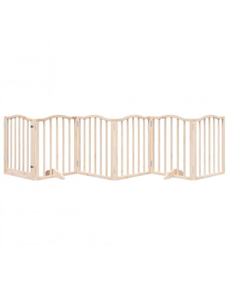 Cancello per Cani Pieghevole 6 Pannelli 300 cm Legno di Pioppo