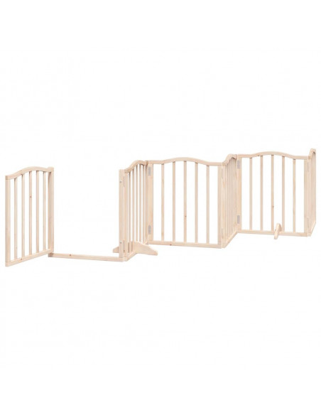 Cancello per Cani Pieghevole 6 Pannelli 300 cm Legno di Pioppo