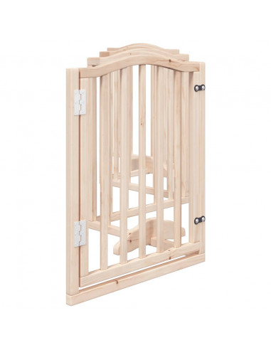 Cancello per Cani Pieghevole 6 Pannelli 300 cm Legno di Pioppo