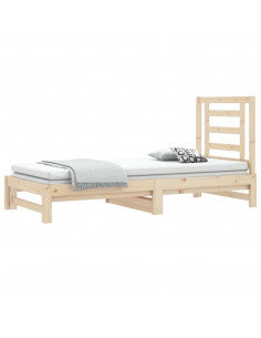 Dormeuse Estraibile 2x(90x190) cm Legno Massello di Pino 2