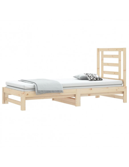 Dormeuse Estraibile 2x(90x190) cm Legno Massello di Pino