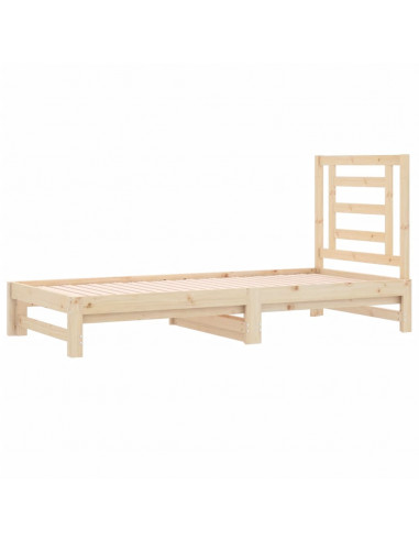 Dormeuse Estraibile 2x(90x190) cm Legno Massello di Pino