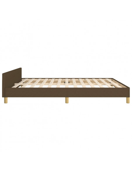 Giroletto con Testiera Marrone Scuro 160x200 cm in Tessuto