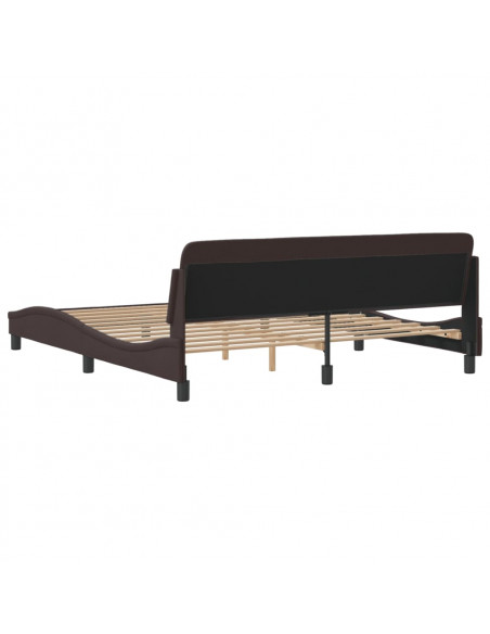Giroletto con Testiera Marrone Scuro 180x200 cm in Tessuto