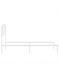 Giroletto con Testiera Metallo Bianco 100x190 cm