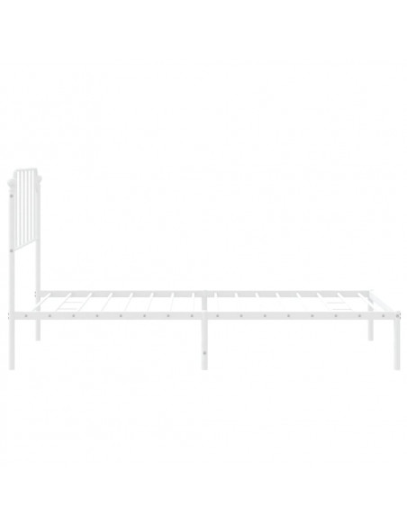 Giroletto con Testiera Metallo Bianco 100x190 cm