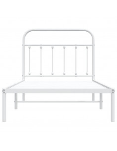 Giroletto con Testiera Metallo Bianco 100x190 cm