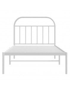 Giroletto con Testiera Metallo Bianco 100x190 cm