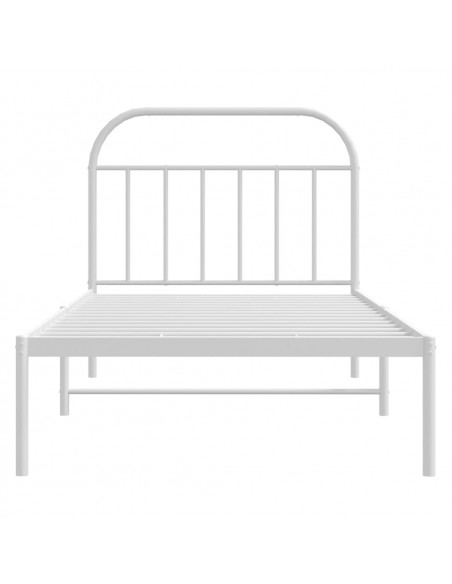 Giroletto con Testiera Metallo Bianco 100x190 cm