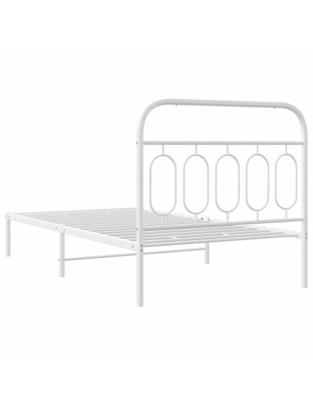 Giroletto con Testiera Metallo Bianco 100x190 cm