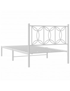 Giroletto con Testiera Metallo Bianco 100x190 cm