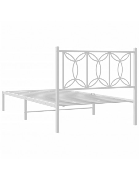 Giroletto con Testiera Metallo Bianco 100x190 cm