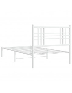 Giroletto con Testiera Metallo Bianco 100x190 cm