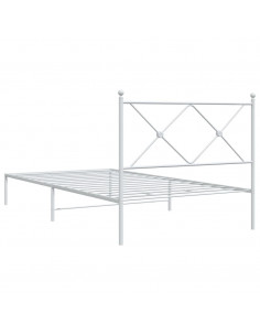 Giroletto con Testiera Metallo Bianco 100x190 cm