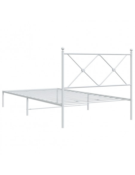 Giroletto con Testiera Metallo Bianco 100x190 cm