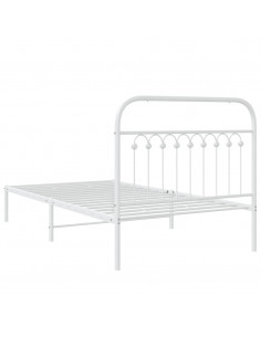 Giroletto con Testiera Metallo Bianco 100x190 cm