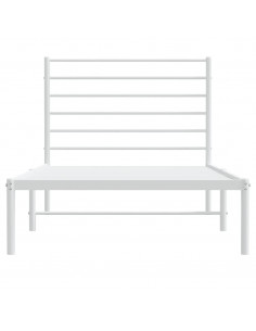 Giroletto con Testiera Metallo Bianco 100x190 cm