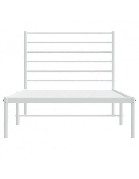 Giroletto con Testiera Metallo Bianco 100x190 cm