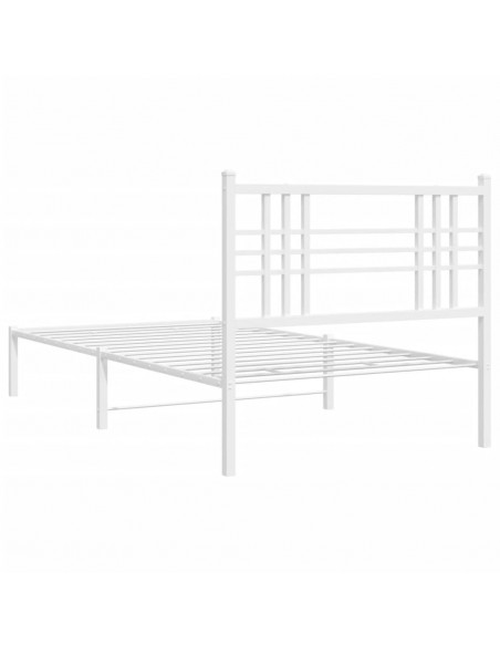 Giroletto con Testiera Metallo Bianco 100x200 cm