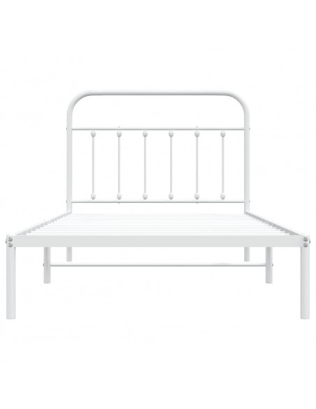 Giroletto con Testiera Metallo Bianco 100x200 cm