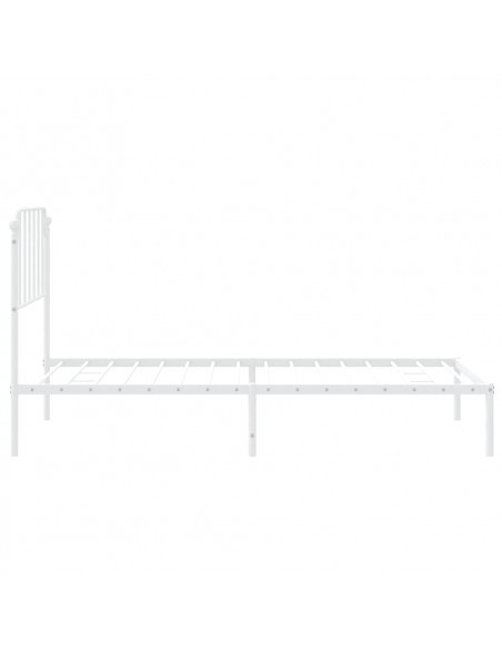 Giroletto con Testiera Metallo Bianco 100x200 cm