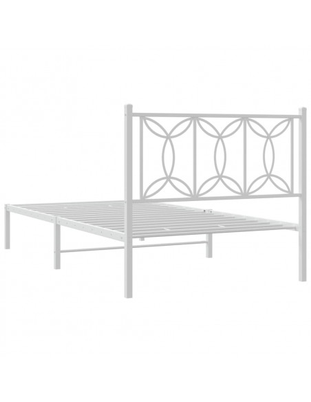 Giroletto con Testiera Metallo Bianco 100x200 cm