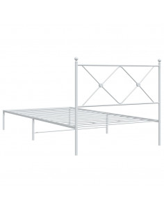 Giroletto con Testiera Metallo Bianco 100x200 cm