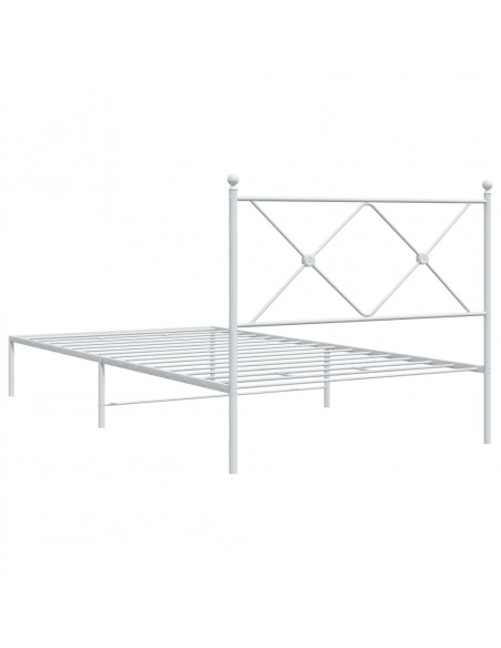 Giroletto con Testiera Metallo Bianco 100x200 cm
