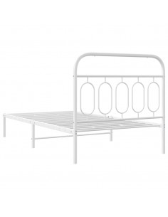 Giroletto con Testiera Metallo Bianco 100x200 cm