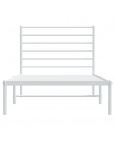 Giroletto con Testiera Metallo Bianco 100x200 cm