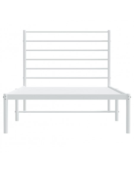 Giroletto con Testiera Metallo Bianco 100x200 cm