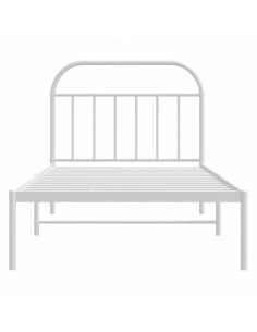 Giroletto con Testiera Metallo Bianco 107x203 cm