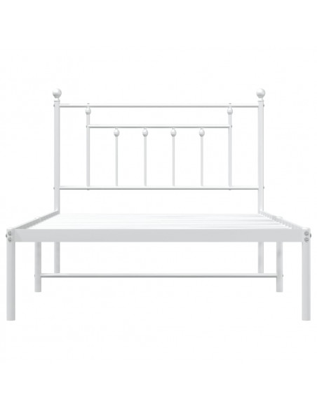 Giroletto con Testiera Metallo Bianco 107x203 cm
