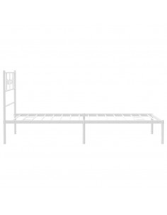 Giroletto con Testiera Metallo Bianco 107x203 cm