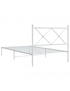 Giroletto con Testiera Metallo Bianco 107x203 cm