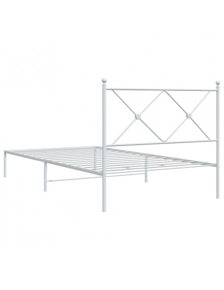 Giroletto con Testiera Metallo Bianco 107x203 cm