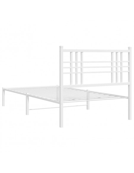 Giroletto con Testiera Metallo Bianco 107x203 cm
