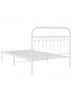 Giroletto con Testiera Metallo Bianco 107x203 cm