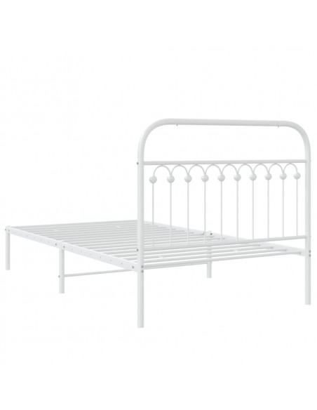 Giroletto con Testiera Metallo Bianco 107x203 cm