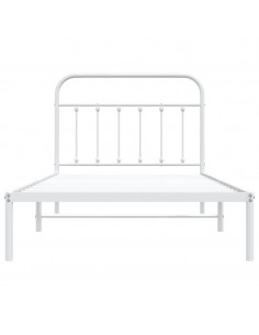 Giroletto con Testiera Metallo Bianco 107x203 cm