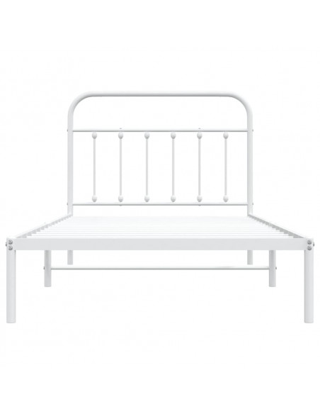 Giroletto con Testiera Metallo Bianco 107x203 cm