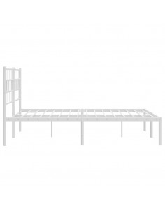 Giroletto con Testiera Metallo Bianco 120x190 cm