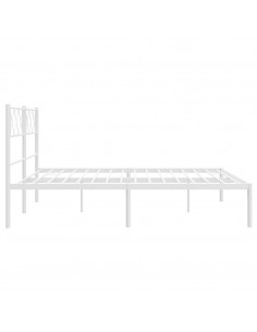 Giroletto con Testiera Metallo Bianco 120x190 cm