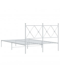 Giroletto con Testiera Metallo Bianco 120x190 cm