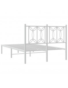 Giroletto con Testiera Metallo Bianco 120x190 cm