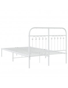 Giroletto con Testiera Metallo Bianco 120x190 cm