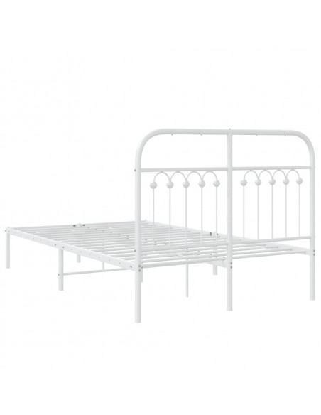 Giroletto con Testiera Metallo Bianco 120x190 cm