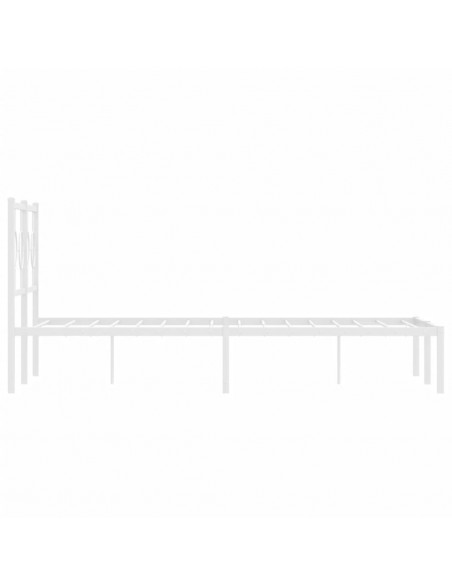 Giroletto con Testiera Metallo Bianco 120x190 cm